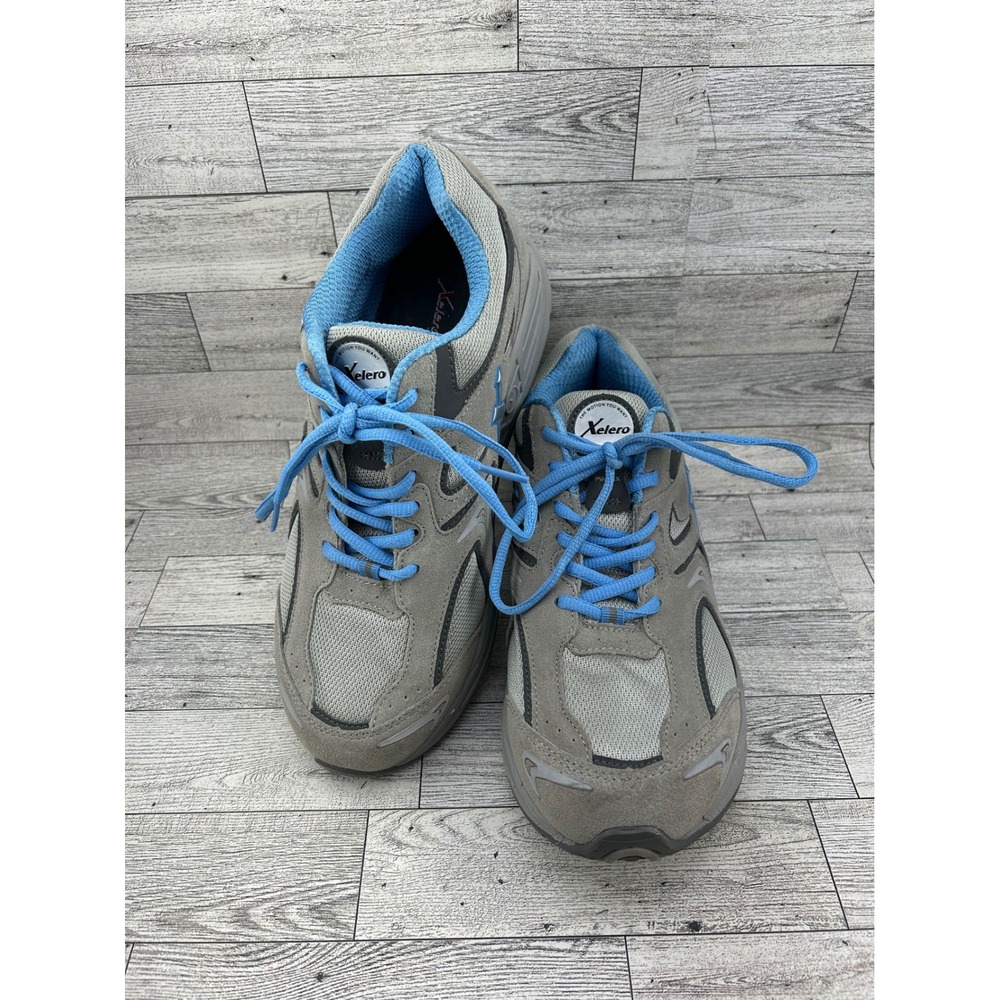 Xelero Matrix Women Walking Shoes Grey Blue Suede Motion Control Sz 11 Wide
